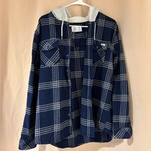Hurley Dark Blue Plaid Shirt with Gray Accents